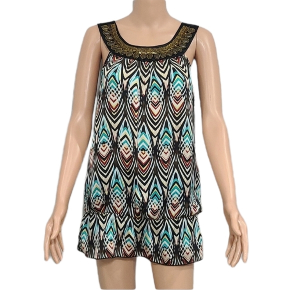 Soulmates Sleeveless blouse top‎ with rhinestones neck size L